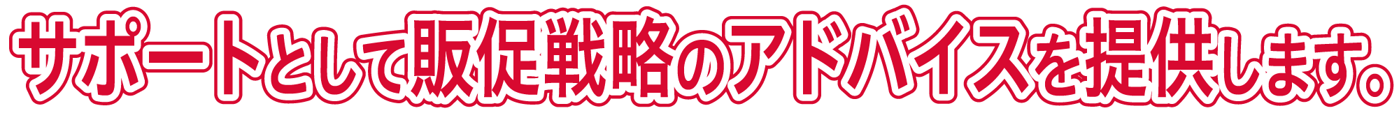 サポートとして販促戦略のアドバイスを提供します。