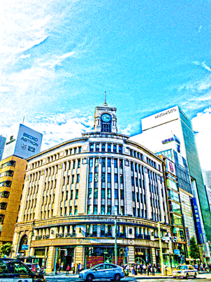 銀座の時計台写真